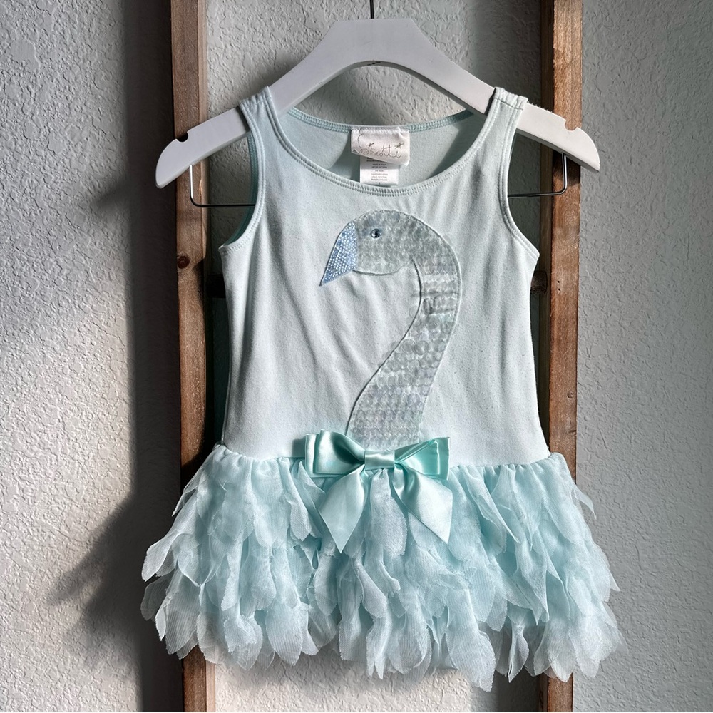 Biscottis Sequined Ruffled Hem Dress Sz: 5 girls